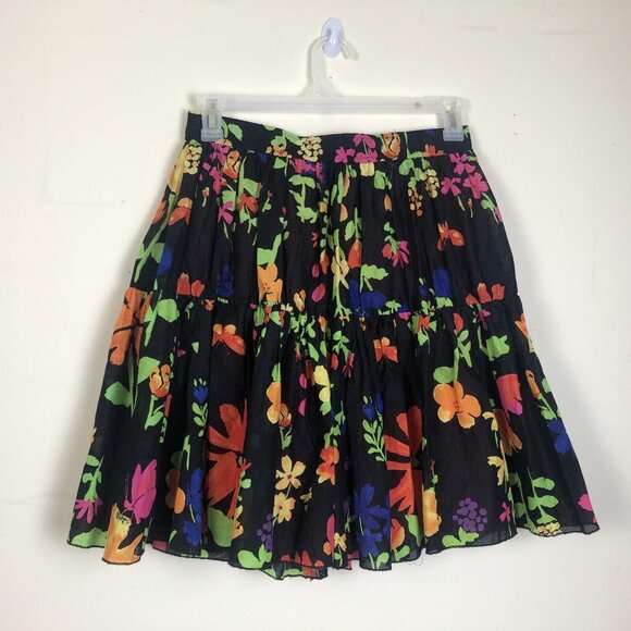 Old Navy S Skater Circle Skirt Pleated Floral Print Short Lined Casual Pull On - Picture 2 of 7